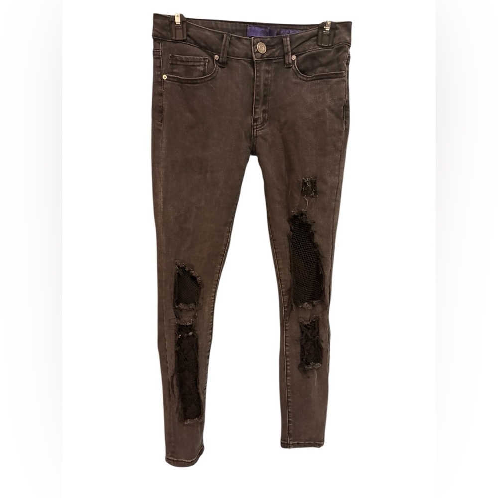 Indigo Rein Women's Skinny Jeans - Distressed Black